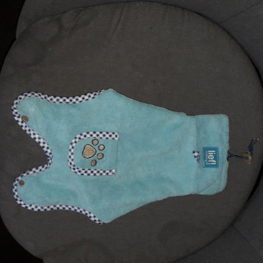 Badjas hond maat XXS blauw merk Lief!, Ophalen of Verzenden, Zo goed als nieuw, Hondenbadjas