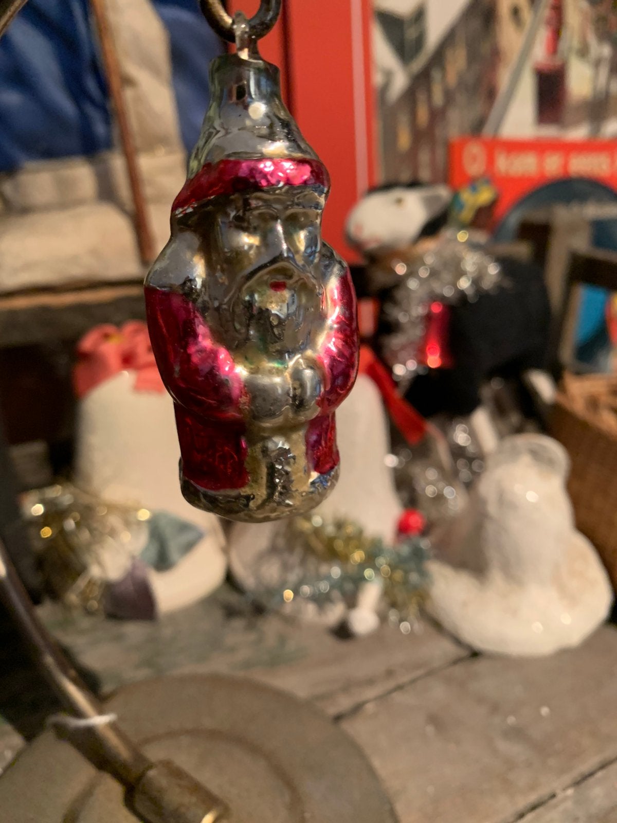 Kerstman ajeko glazen oogje kerstbal, Diversen, T, Ophalen of Verzenden, Zo goed als nieuw, N