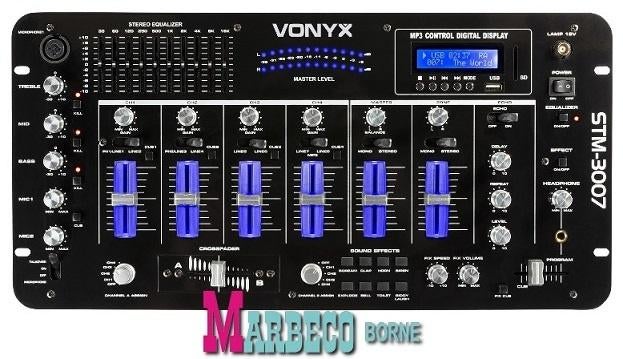 Mengpaneel 6-kanaals mixer SD/USB/MP3/LED/Bluetooth 19", Vonyx, Nieuw, Info@marbeco.nl, Overige instrumenten