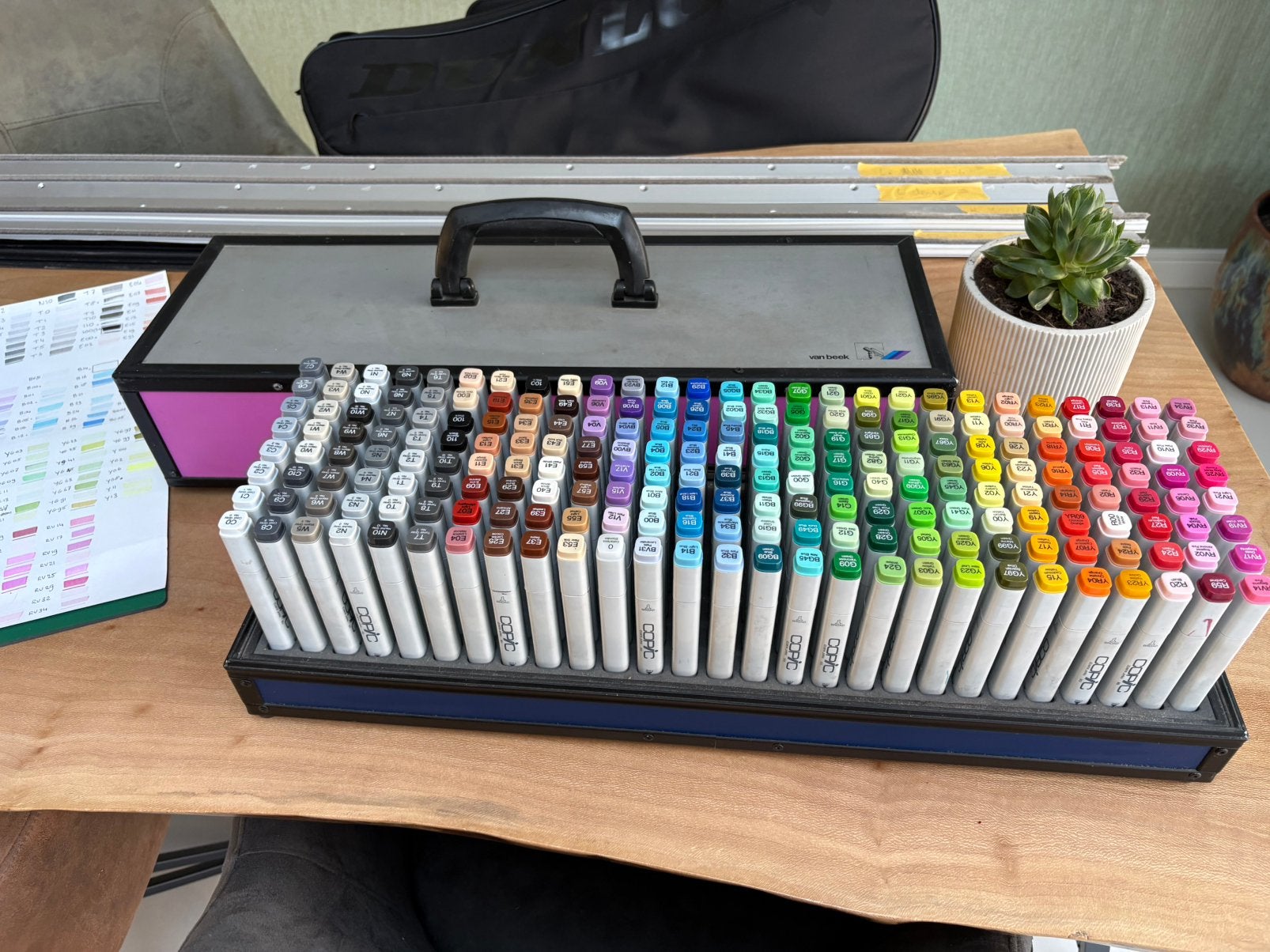 Copic classic markers 216 stuks incl. bewaarkist & etui, Ophalen, Zo goed als nieuw, Potlood of Stift