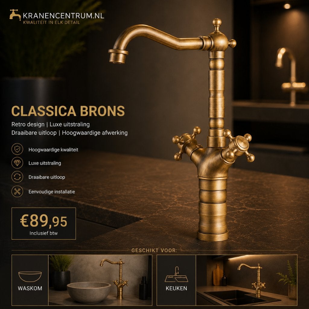 Waskom Keuken  Mengkraan Classica Brons Landelijk Klassiek, Doe-het-zelf en Verbouw, Sanitair, Ophalen of Verzenden, Nieuw, Koper