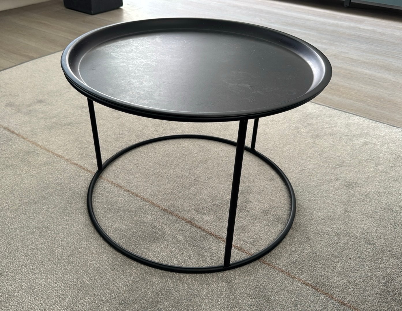 WOOOD Salontafel metaal - Rond, Zwart, Huis en Inrichting, Ophalen, Gebruikt, 50 tot 100 cm, Rond