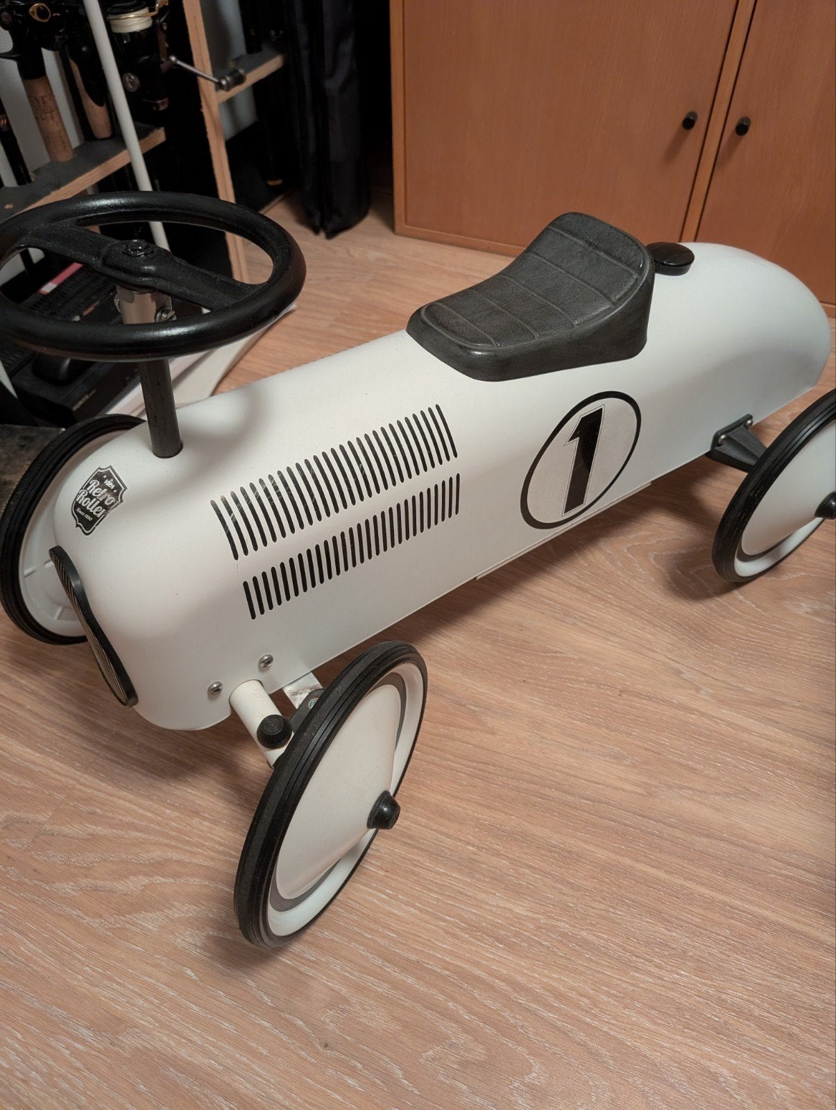 Retro Roller Loopauto Wit, Ophalen of Verzenden, Zo goed als nieuw, Loopvoertuig