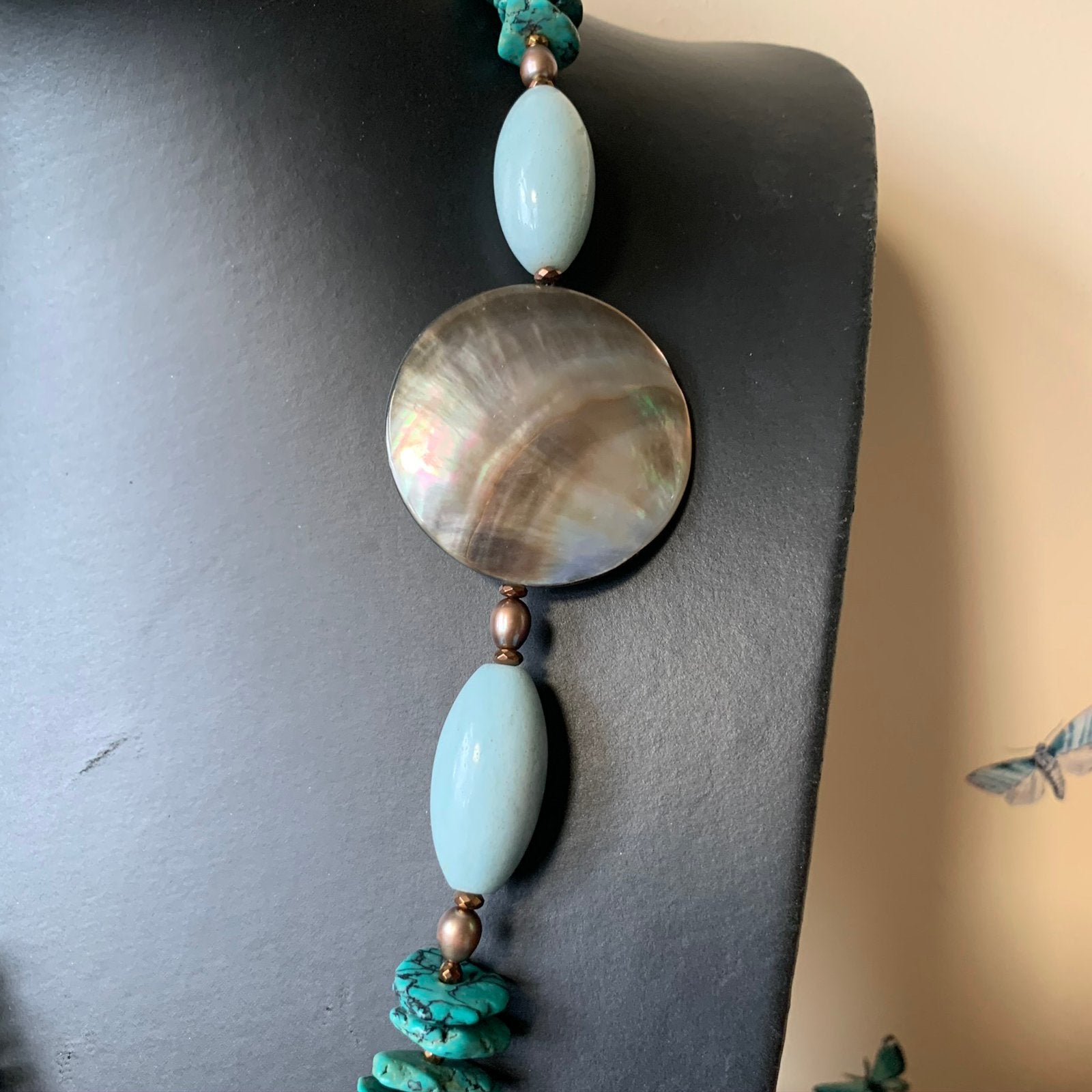 Turkoois turquoise amazoniet beschermt geluk eyecatcher, Blauw, Magnolia11, Nieuw, Ophalen of Verzenden