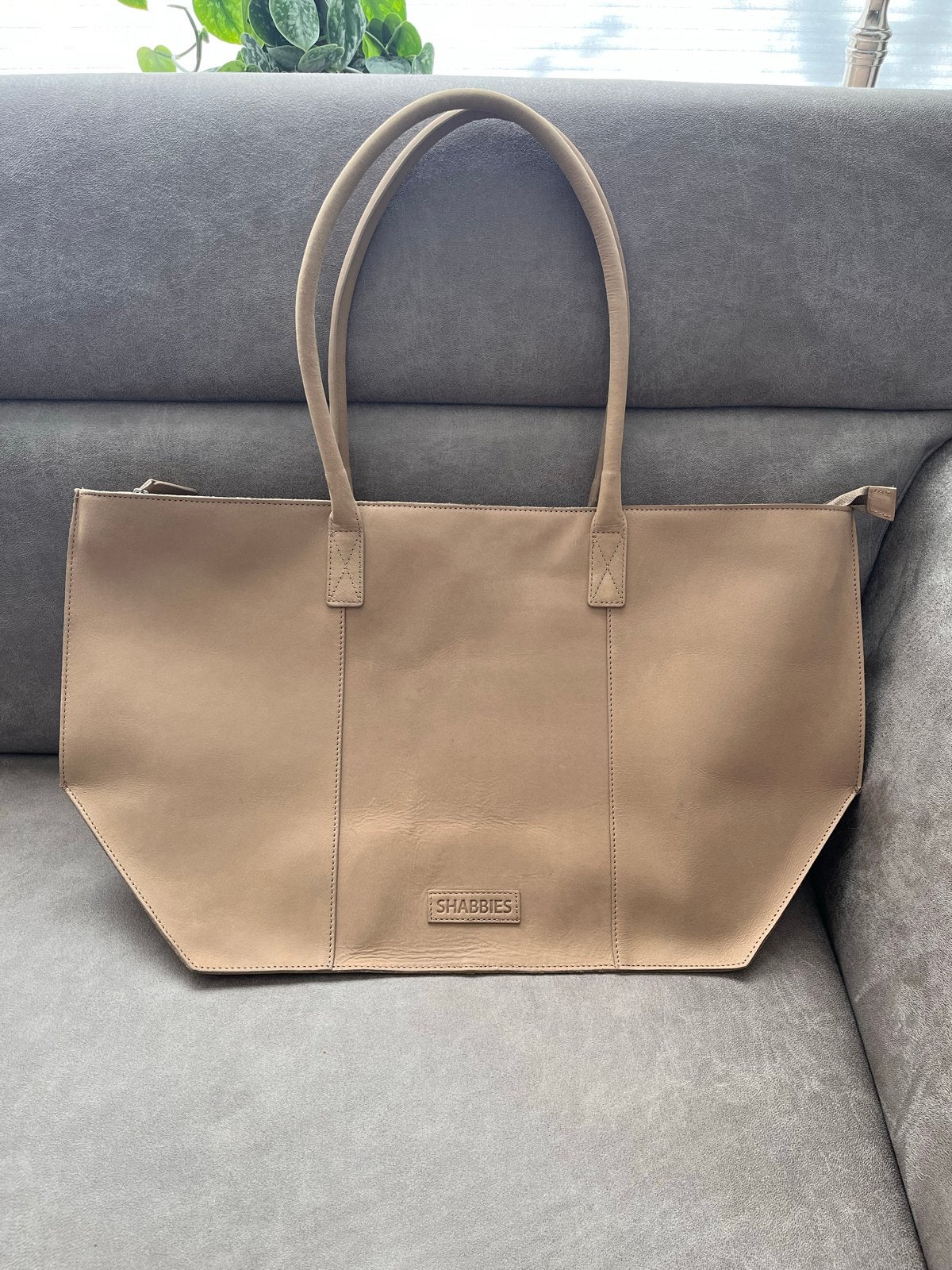 Grote taupe lederen shopper van Shabbies, nieuw, Sieraden, Tassen en Uiterlijk, Tassen | Damestassen, Ophalen of Verzenden, Nieuw