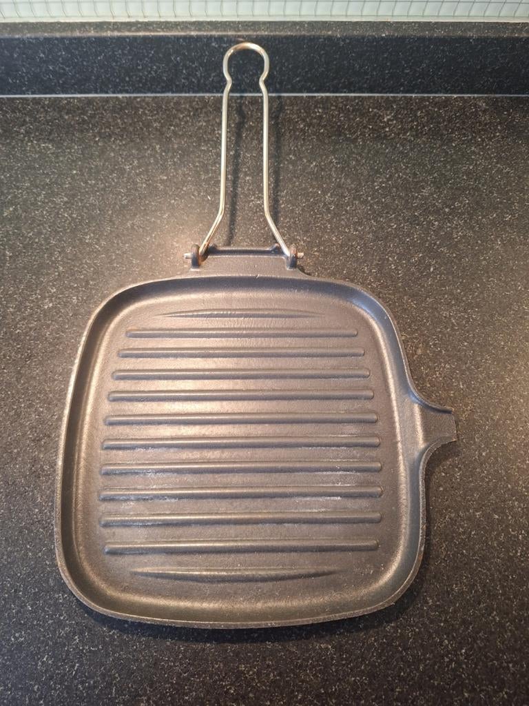 Le Creuset Gietijzeren Grillpan - Made in France, Ophalen of Verzenden, Gebruikt, Gietijzer, Koekenpan of Braadpan