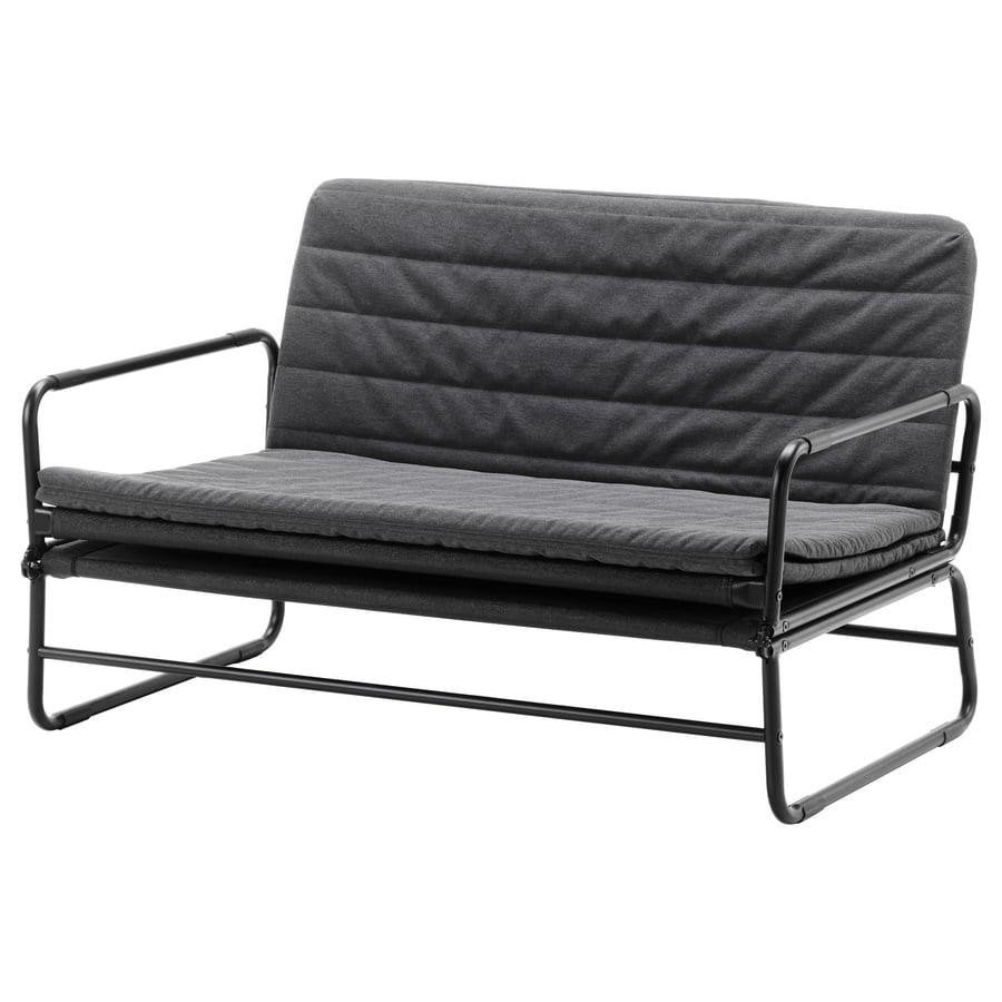 Ikea bedbank, Zwart, Tweepersoons, Ophalen of Verzenden, Zo goed als nieuw