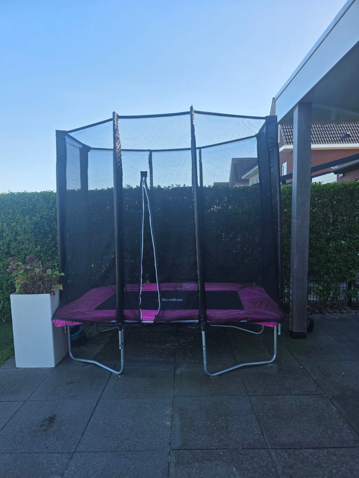 Salta trampoline met veiligheidsnet en trapje, Ophalen, Gebruikt