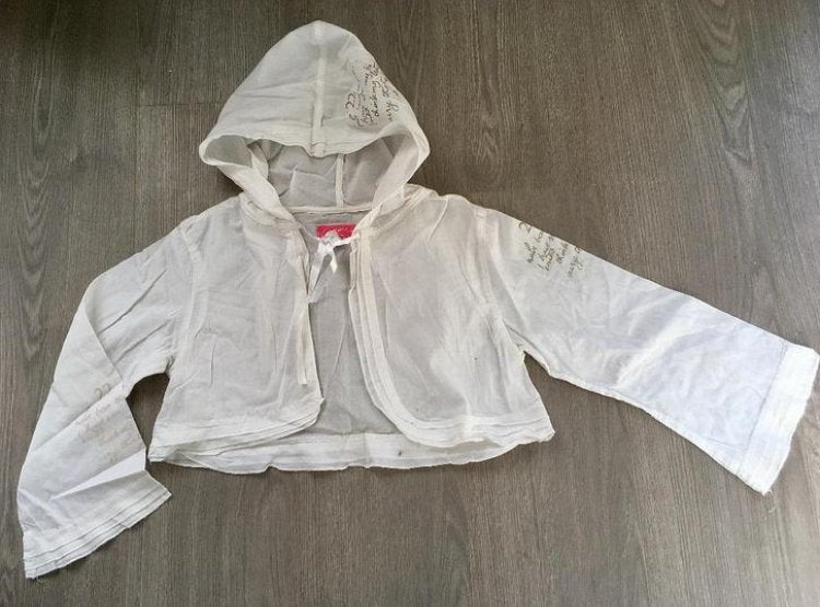 CARBONE Prachtig wit katoenen blousje / vestje , maatje 140, Meisje, Carbone, Trui of Vest, Ophalen of Verzenden