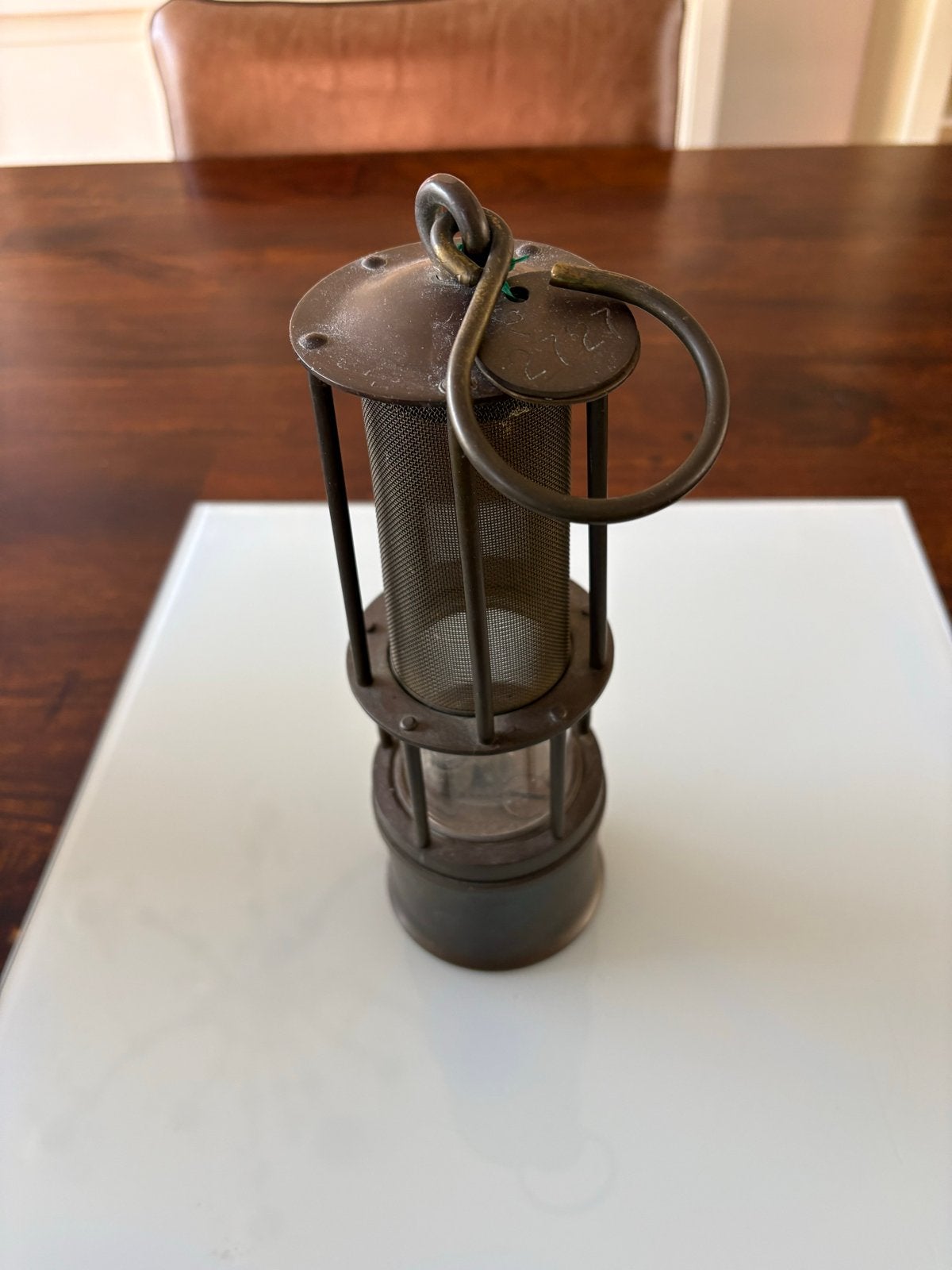 Antieke mijnwerkerslamp - Davy lamp, Ophalen of Verzenden