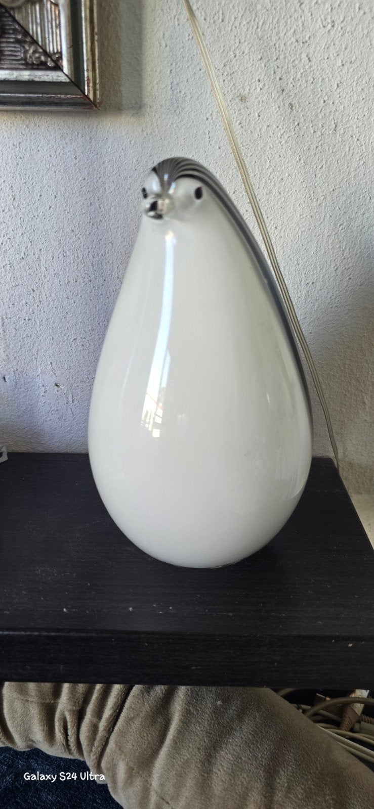 Murano Pinguïn Glasobject Zwart Wit Decoratie, Zwart, Ophalen of Verzenden, Zo goed als nieuw, Modern