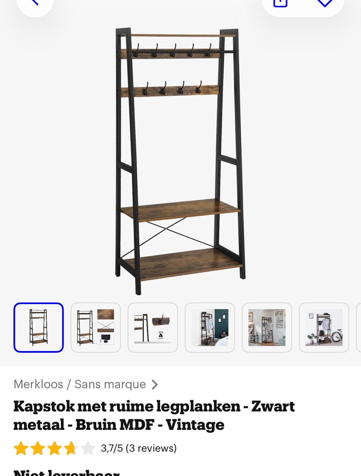 Gratis industriële kapstok, Ophalen, Zo goed als nieuw, Metaal, Wandkapstok