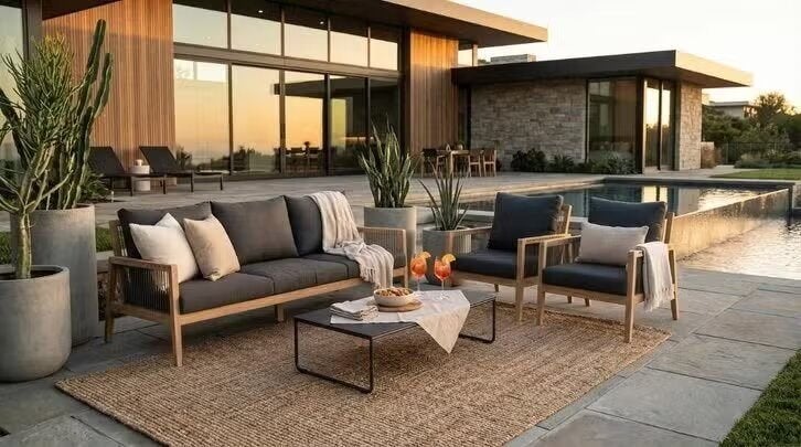 Garden Delight Houten loungeset met kussens SALE, Tuin en Terras, Ophalen, 5 zitplaatsen, Loungeset, Hout