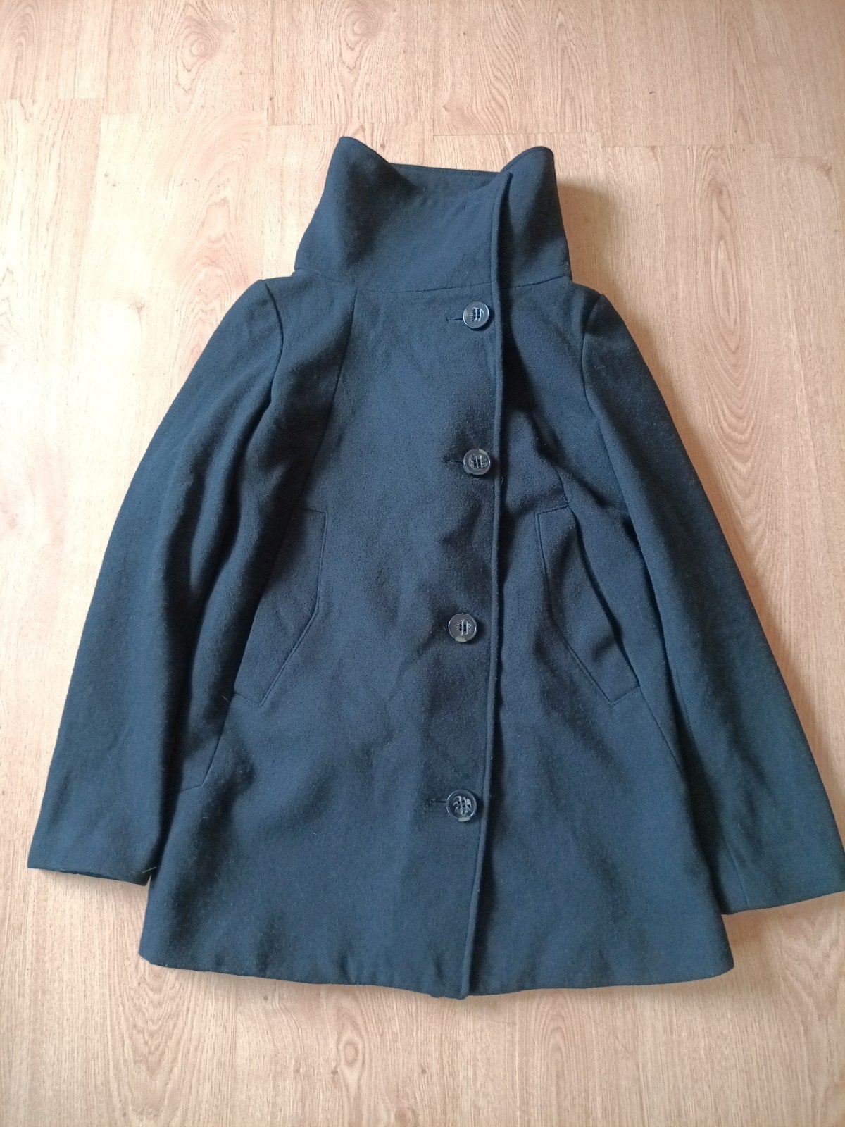 Bershka Collection jas met hoge kraag, Kleding | Dames, Jassen | Winter, Maat 38/40 (M), Zo goed als nieuw, Groen, Bershka