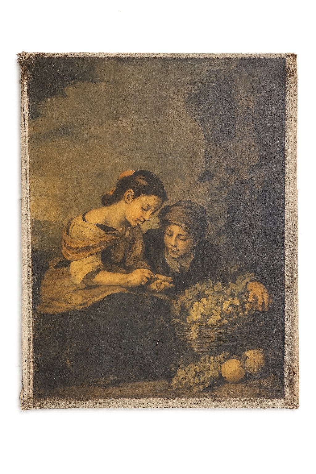 Oud hollands schilderij: 2 dames met fruit t.e.a.b, Ophalen, Nederlandse school, Doek, Portret of Personen