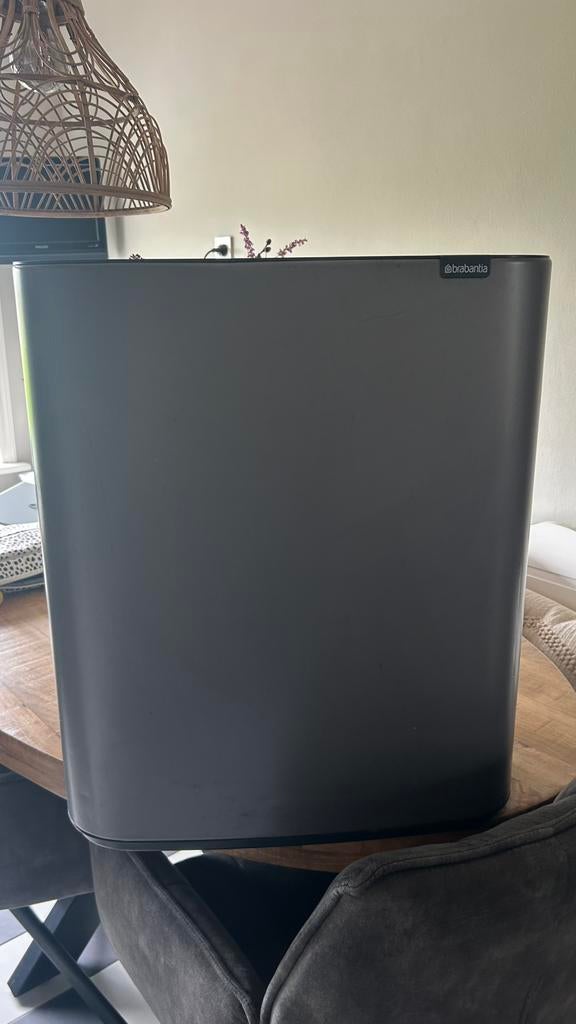Brabantia Bo Touch Bin prullenbak 2 x 30 liter met 2 vakken, Ophalen, Zo goed als nieuw, Rvs, 50 tot 75 cm