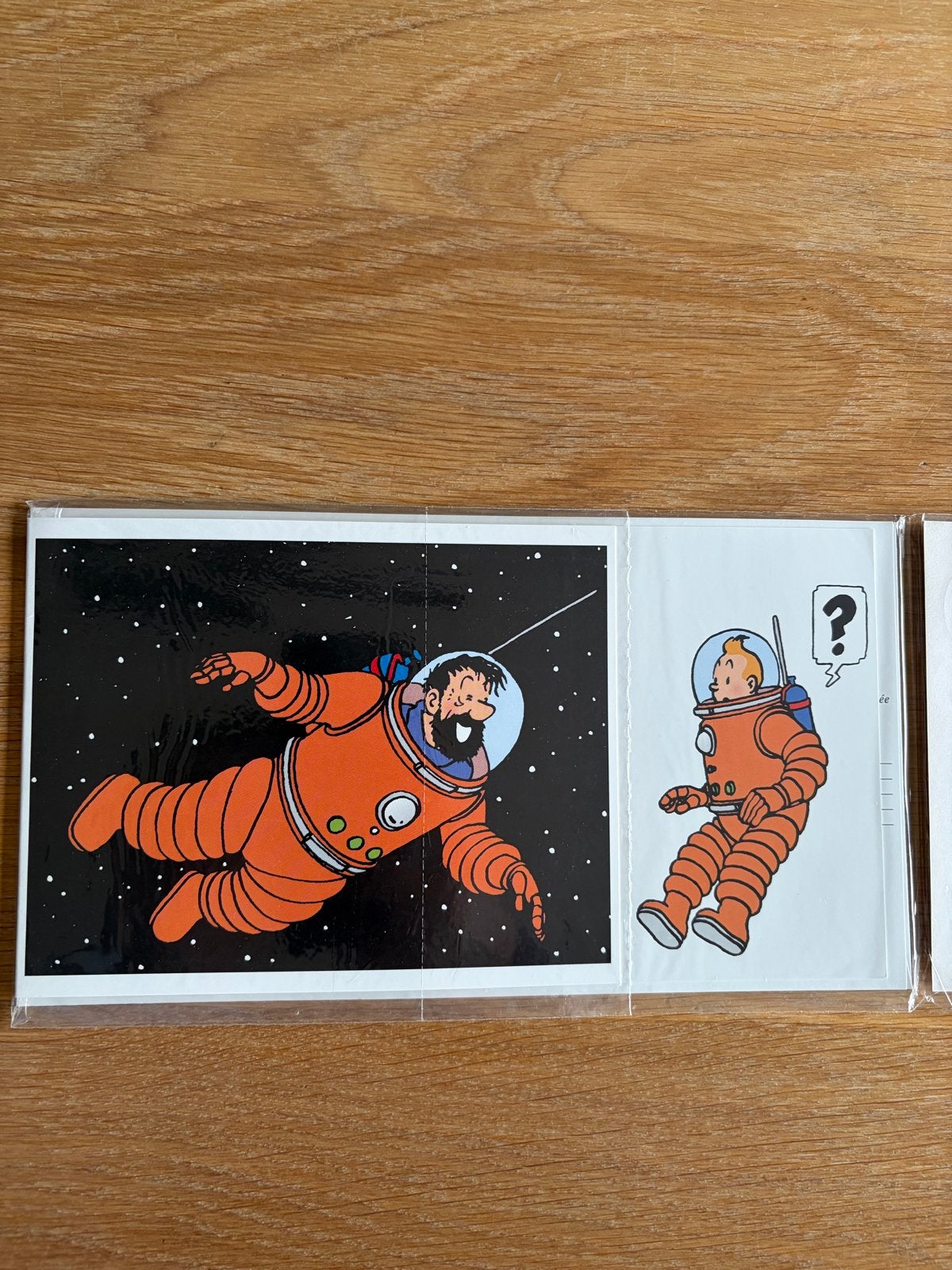 Kuifje in de ruimte ansichtkaarten en envelop, Ophalen of Verzenden, Kuifje, Nieuw, Plaatje, Poster of Sticker