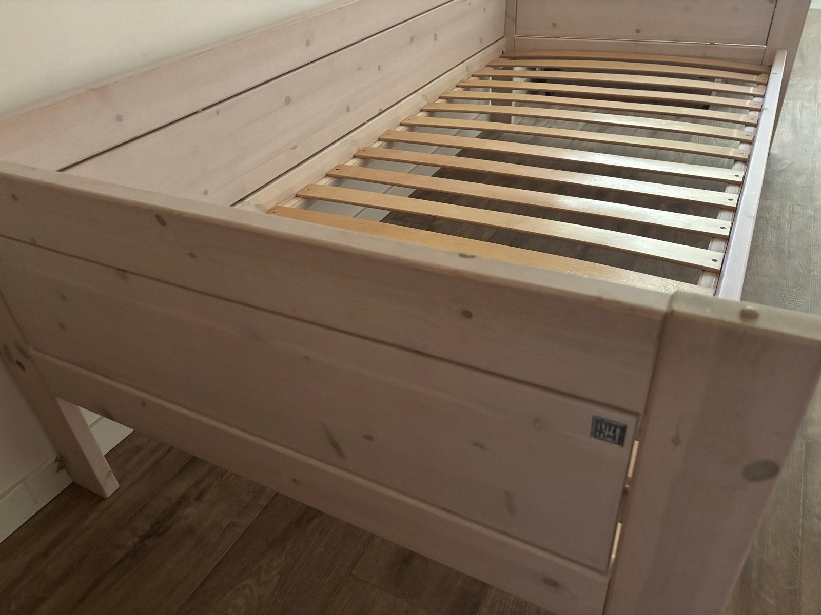 Lifetime eenpersoonsbed Whitewash 200x90 cm, Ophalen, Gebruikt, 90 cm, Eenpersoons