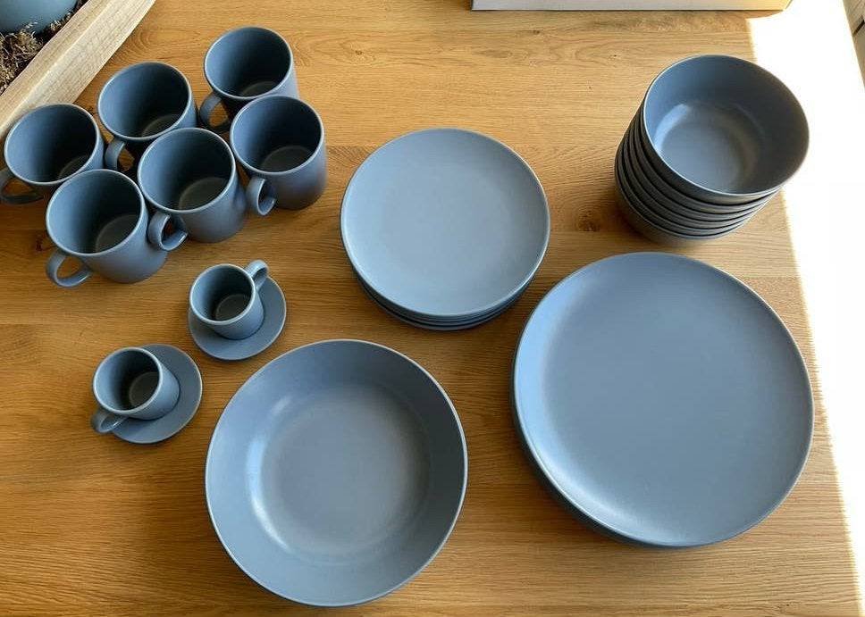 IKEA Dinera Servies Blauw Grijs, Ophalen, Gebruikt, Keramiek, Effen