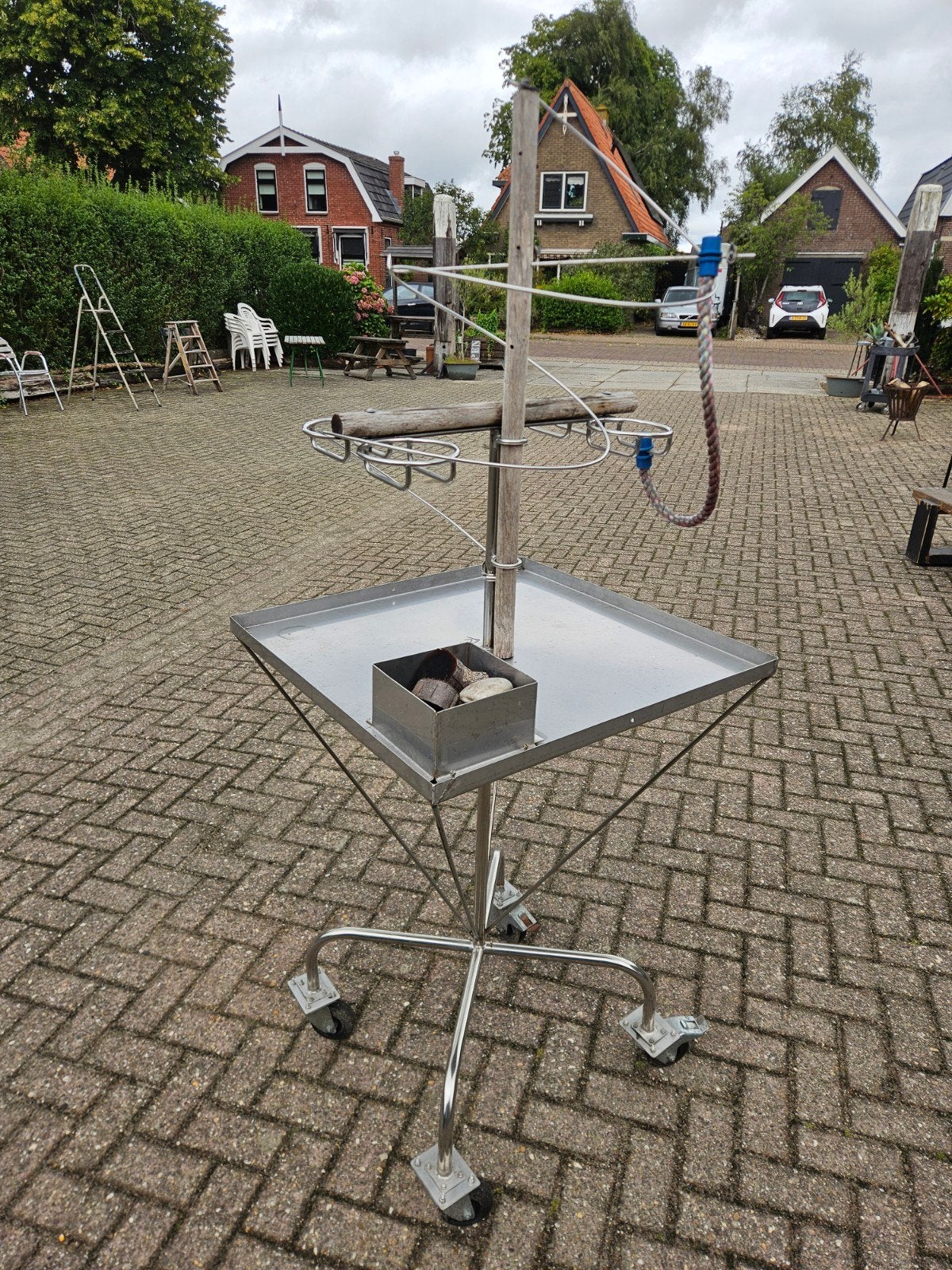 Vogelstandaard rvs, Ophalen, Gebruikt, Metaal, Vogelkooi
