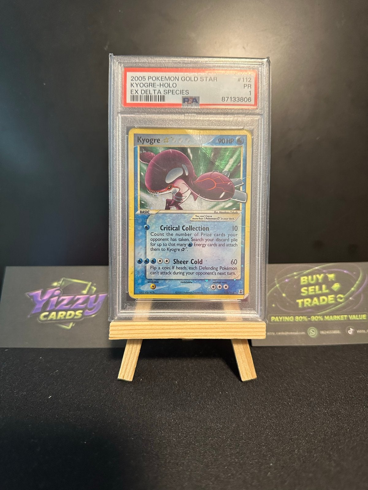 Kyogre Gold Star EX Delta Species PSA 1, Hobby en Vrije tijd, Ophalen, Gebruikt, Losse kaart, Foil