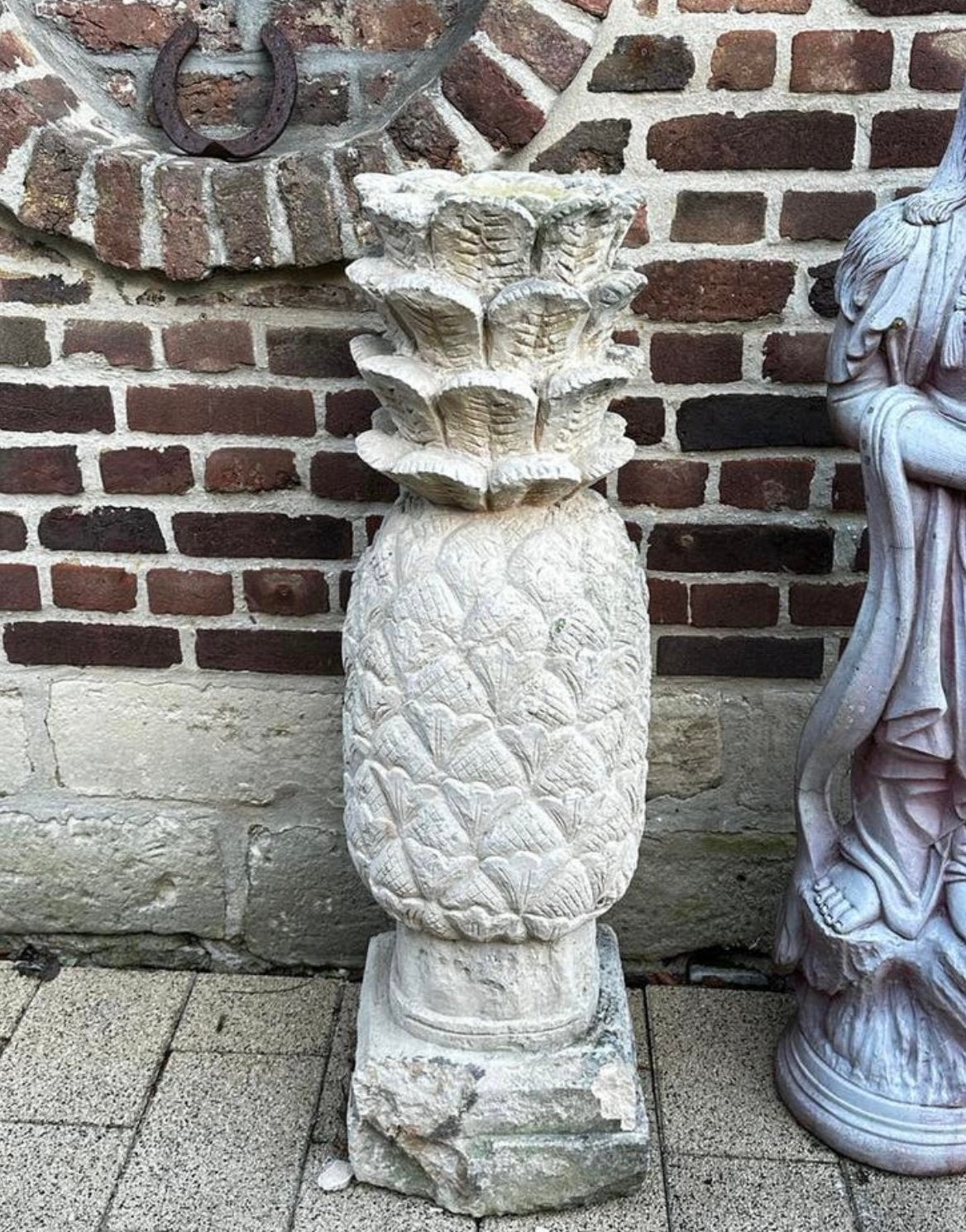 Groot stenen tuinornament - 105cm, Ophalen, Gebruikt, Steen
