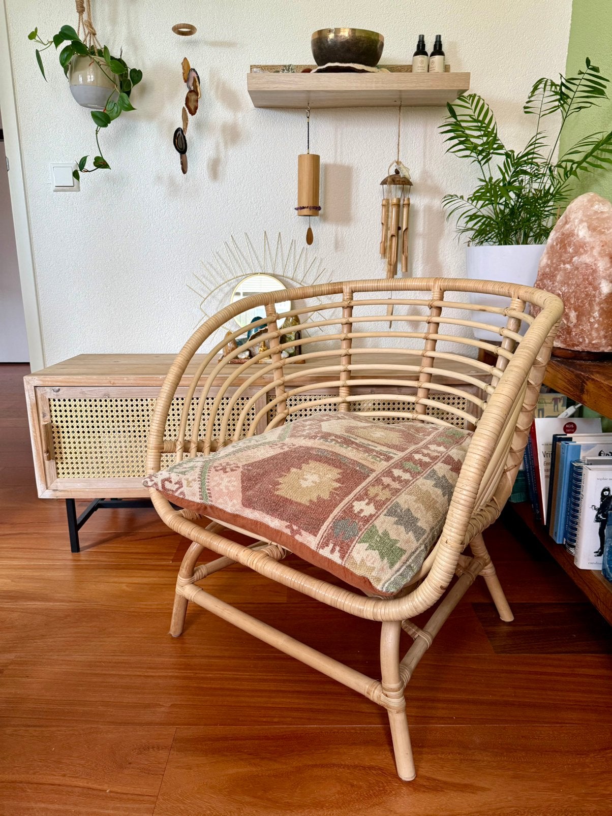 Buskbo rotan rieten stoel fauteuil NIEUW met kussens, Minder dan 75 cm, Natuurlijk Japandi Landelijk Modern, Nieuw, Riet of Rotan
