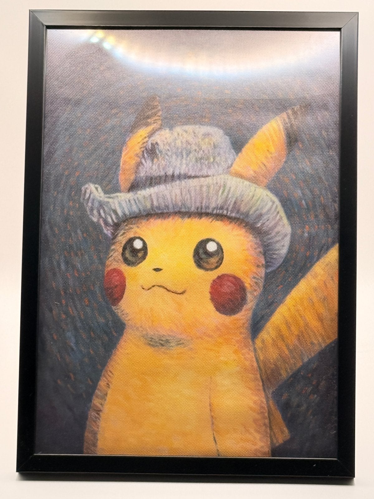 Pikachu van gogh Schilderij in Lijst, Verzenden, Zo goed als nieuw, Overige typen