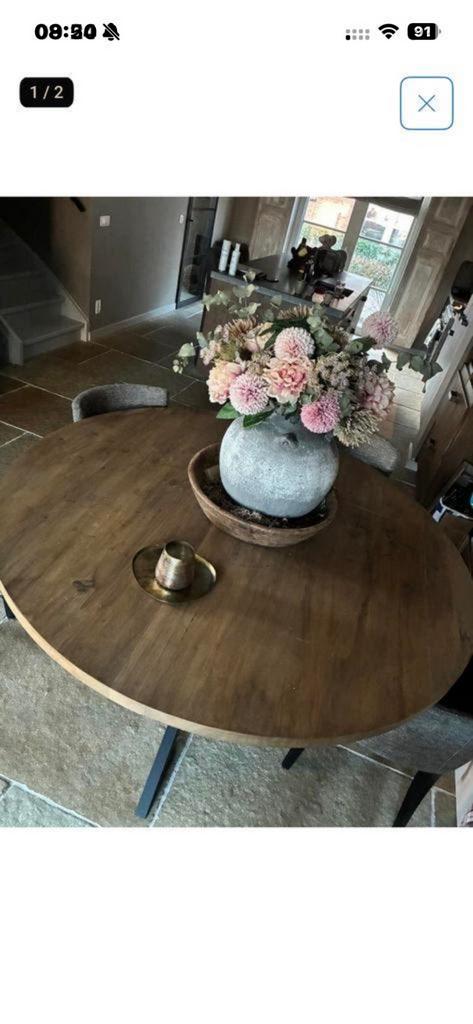 Salon tafel Ronde tafel 160 cm en salontafel 100 cm, Ophalen of Verzenden