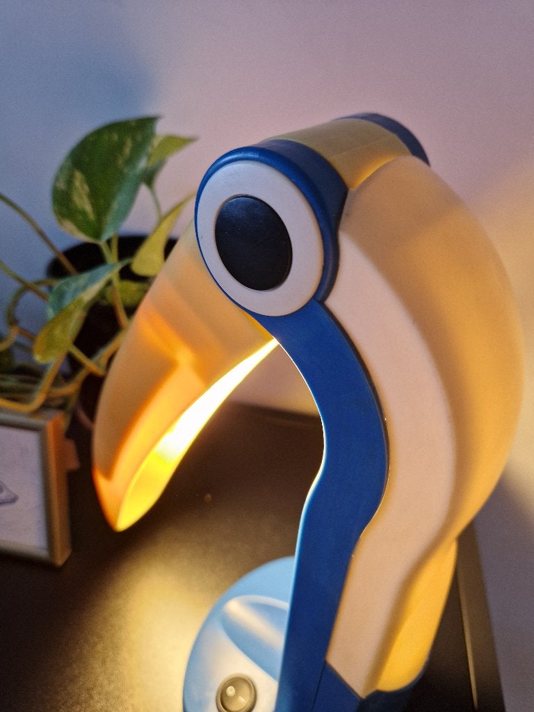 lamp toekan, blauw-wit-geel, Blauw, 30 cm, Overige fittingen, Ophalen of Verzenden