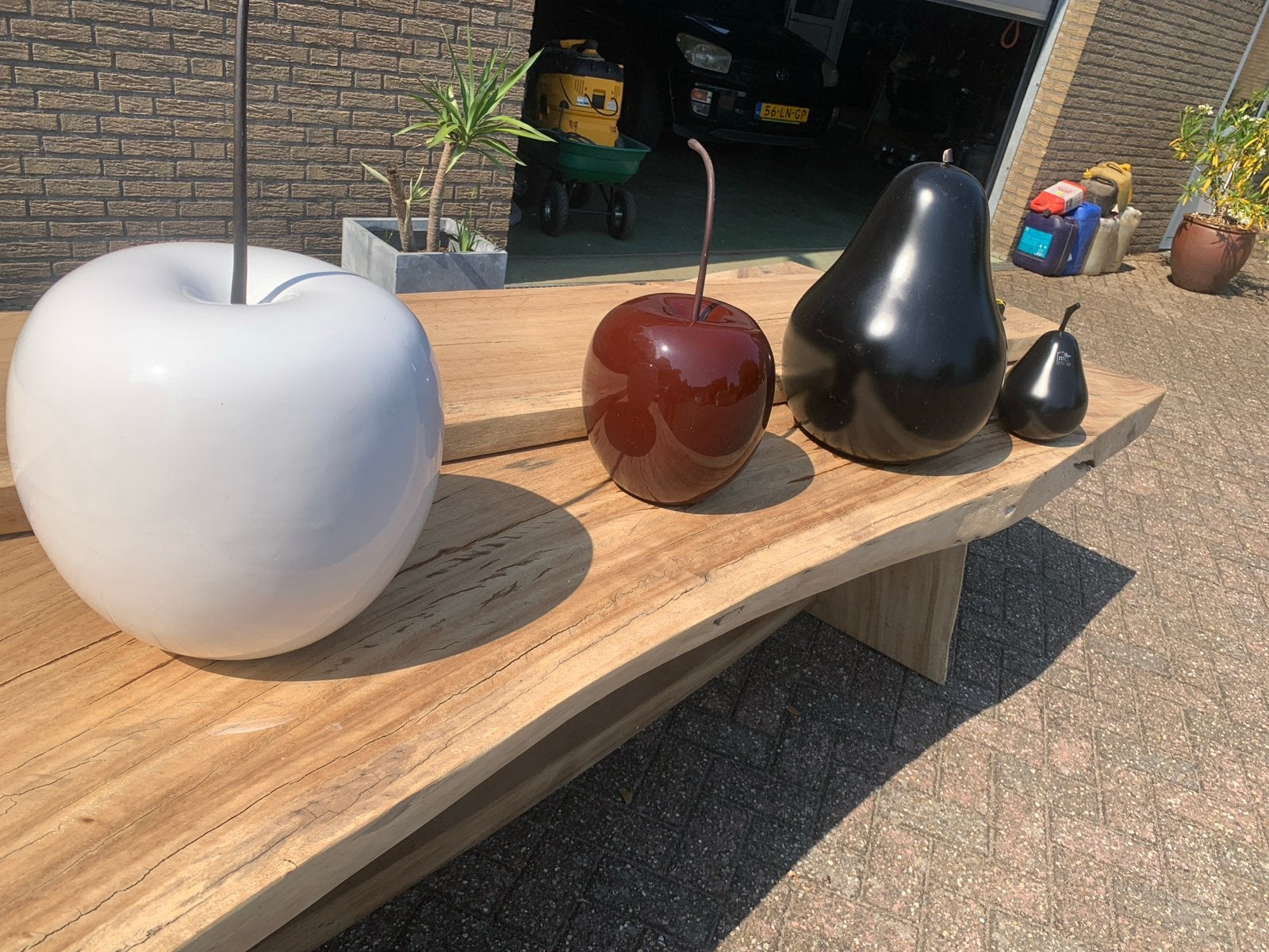 Decoratieve fruitobjecten: appel, kers, peer (set van 4), Ophalen, Nieuw