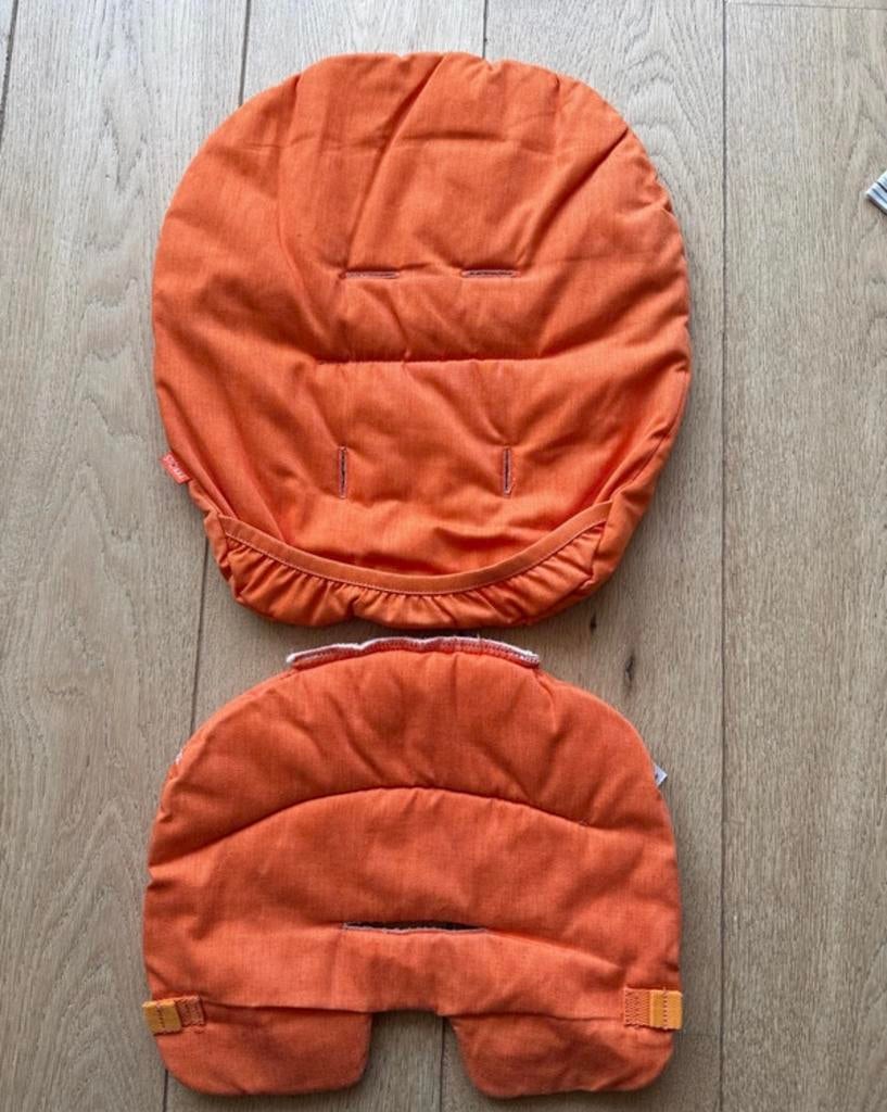 Stokke Steps Kussenset Oranje - Zo goed als nieuw, Kinderen en Baby's, Kinderstoelen, Ophalen of Verzenden, Zo goed als nieuw