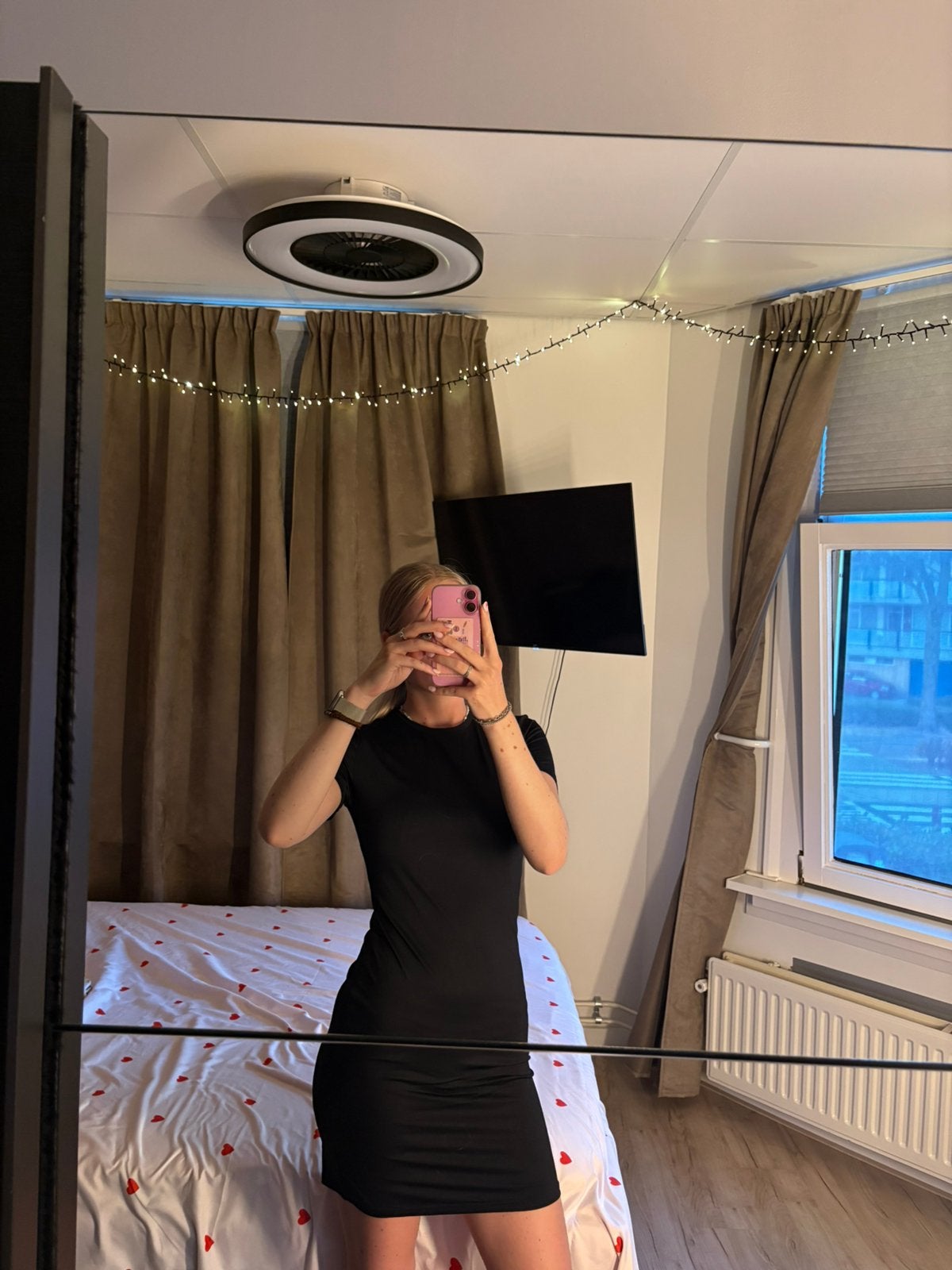 NWT H&M Zwart T-shirt Jurkje / Bodycon Mini Jurk, Maat 38/40 (M), Verzenden, Zwart, Nieuw