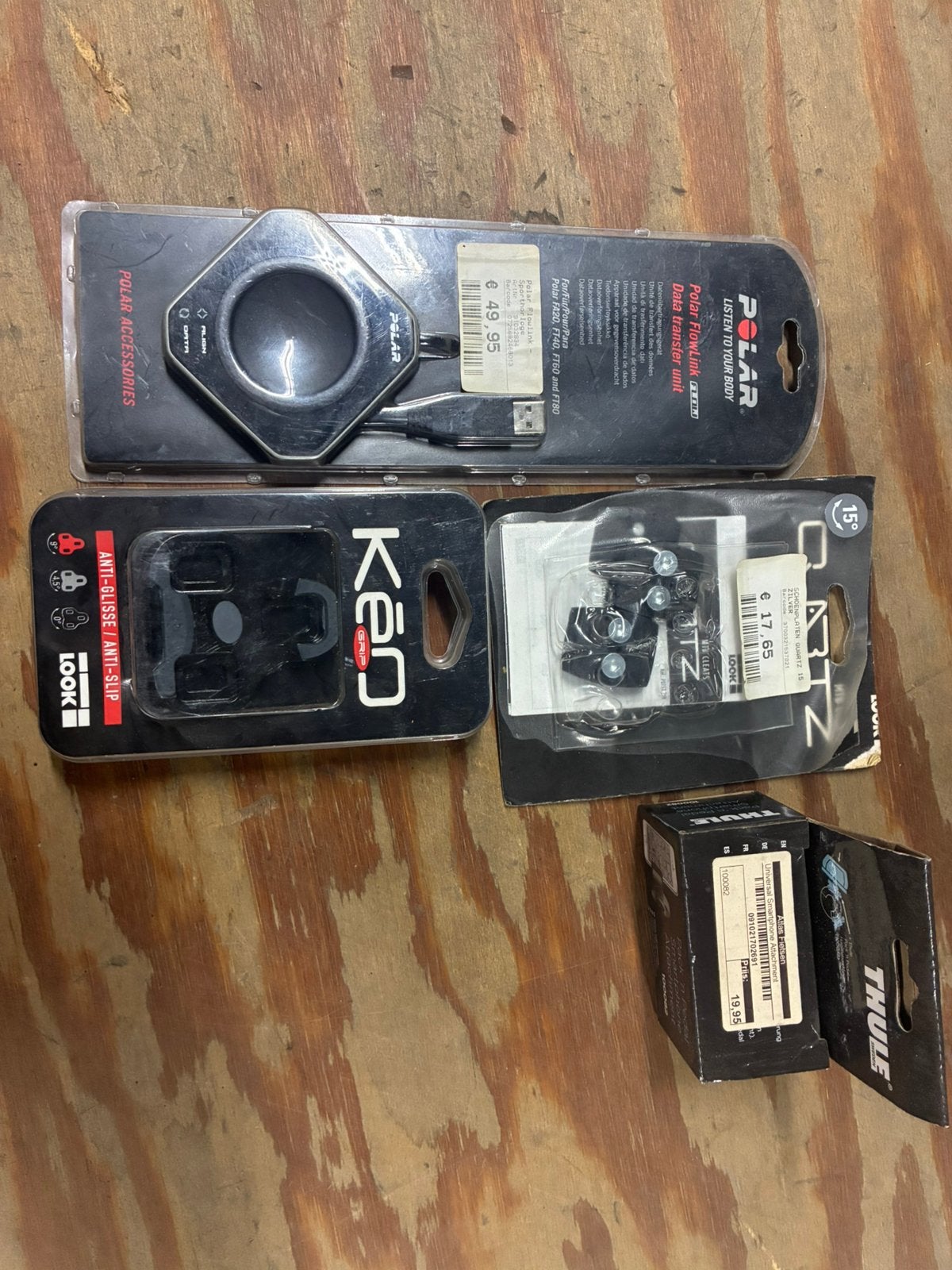 Set fietsspullen: Polar, Look Kéo, Quartz & Thule houder, Gewoonfietsen, Ophalen of Verzenden, Zo goed als nieuw, Info@gewoonfietsen.nl