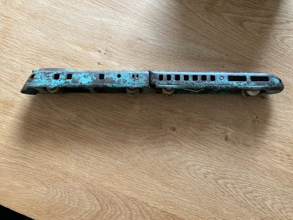 Vintage Arcade 3810X cast iron Streamline trein 2-delig, Ophalen of Verzenden
