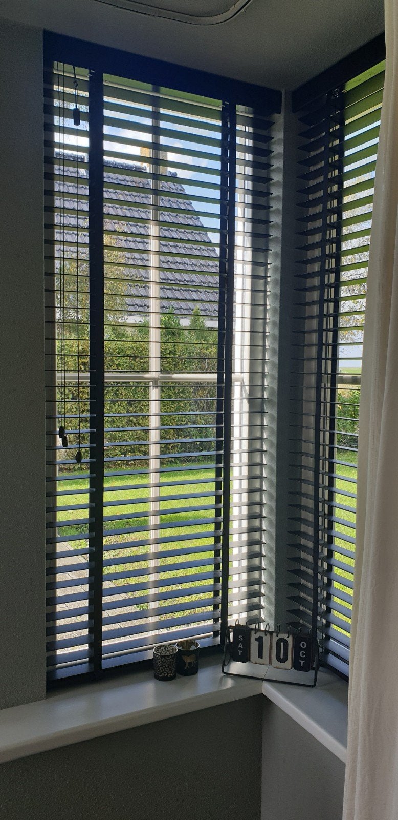 Zwarte houten jaloezieen, Huis en Inrichting, Ophalen, Jaloezie, Overige merken, Zwart