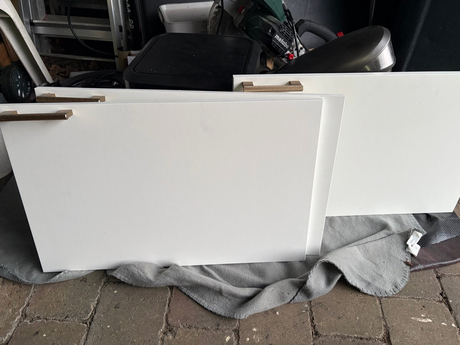 Witte kastdeuren met handgrepen BESTA ikea, Ophalen, Gebruikt