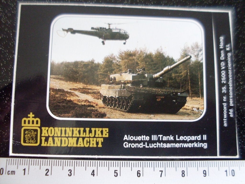 sticker alouette III tank leopard II grond lucht samenwerken, Verzenden, Zo goed als nieuw, Bedrijf of Vereniging