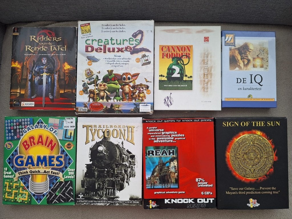 8x PC Big Boxes, Spelcomputers en Games, Games | Pc, Zo goed als nieuw, 1 speler, Vanaf 3 jaar, Eén computer, Ophalen of Verzenden