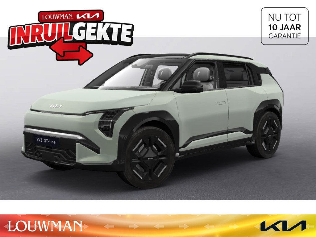 Kia EV3 GT-PlusLine 81.4 kWh *VOORRAADVOORDEEL* Snel leverba, Auto's, Kia, Zwart, Adaptive Cruise Control, Nieuw, 204 pk