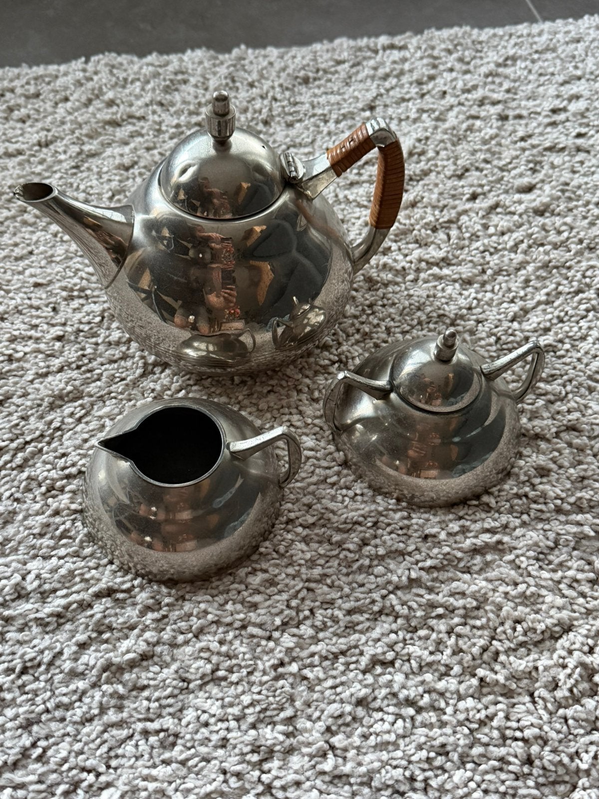 Vintage KDM Daalderop theeservies tin, 3-delige set, Holland, Ophalen of Verzenden