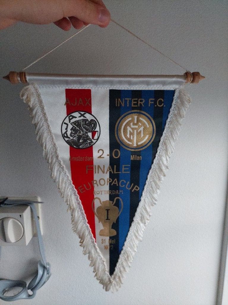 Vaantje Europacup finale 1972 Ajax-Inter Milan, Verzamelen, Verzenden, Zo goed als nieuw, Ajax, Vaantje of Sjaal