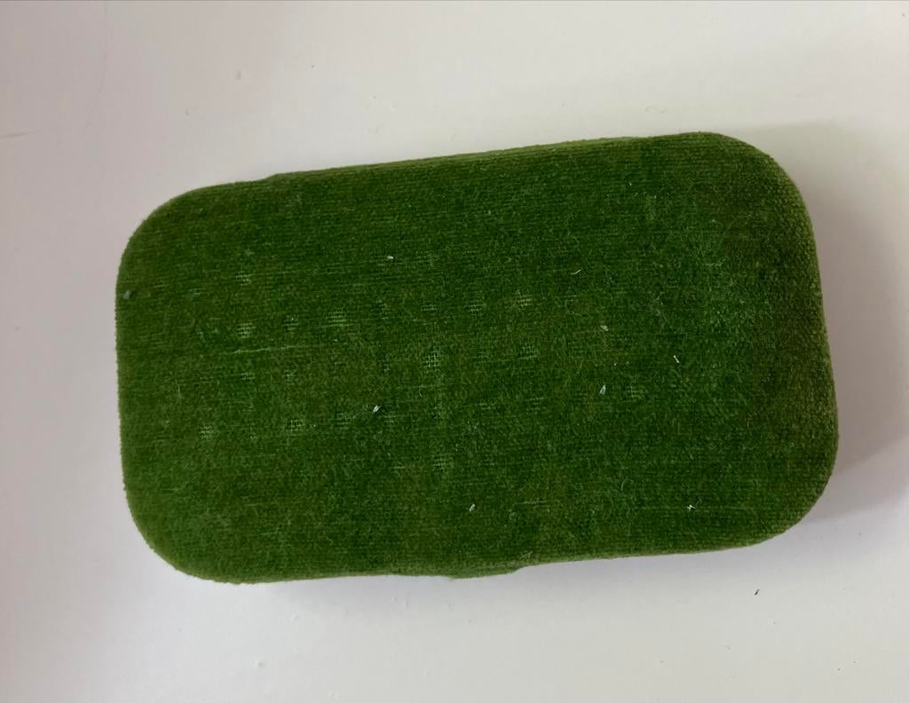 Vintage Handwarmer , voor houtskool.Groen Fluweel, Ophalen of Verzenden