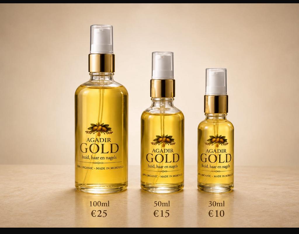 Pure Biologische Arganolie uit Agadir - Handgemaakt & 100% N, Ophalen of Verzenden, Nieuw, Bodylotion, Crème of Olie