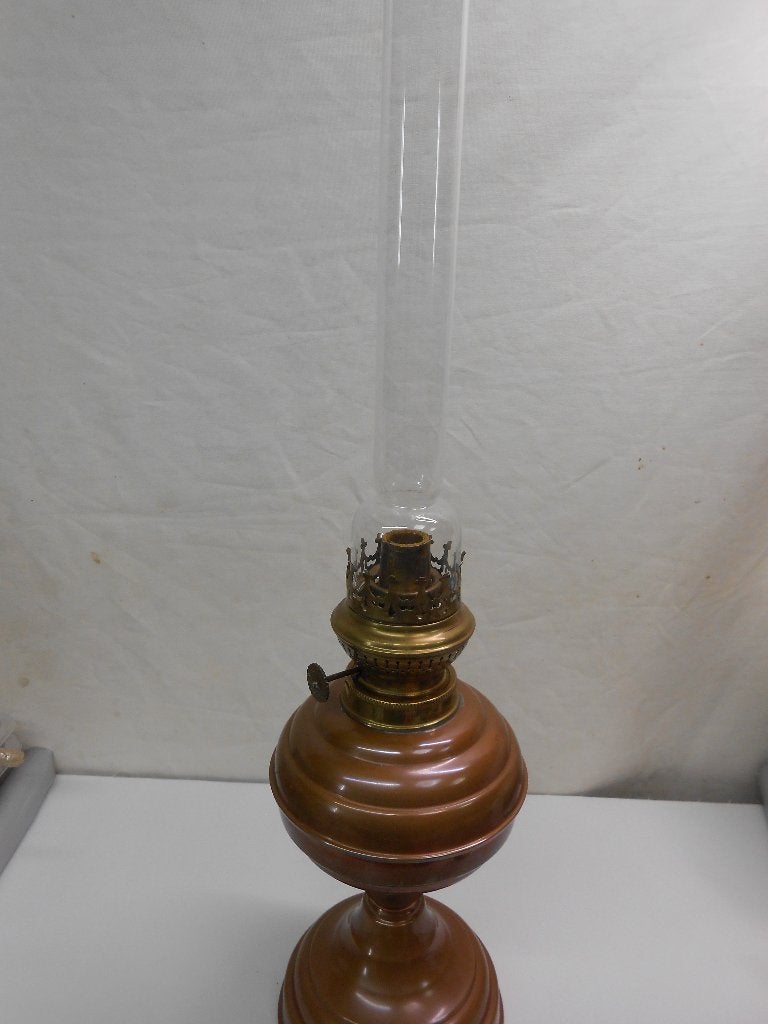 Olielamp, roodkoper, tafellamp, Antiek en Kunst, Ophalen of Verzenden