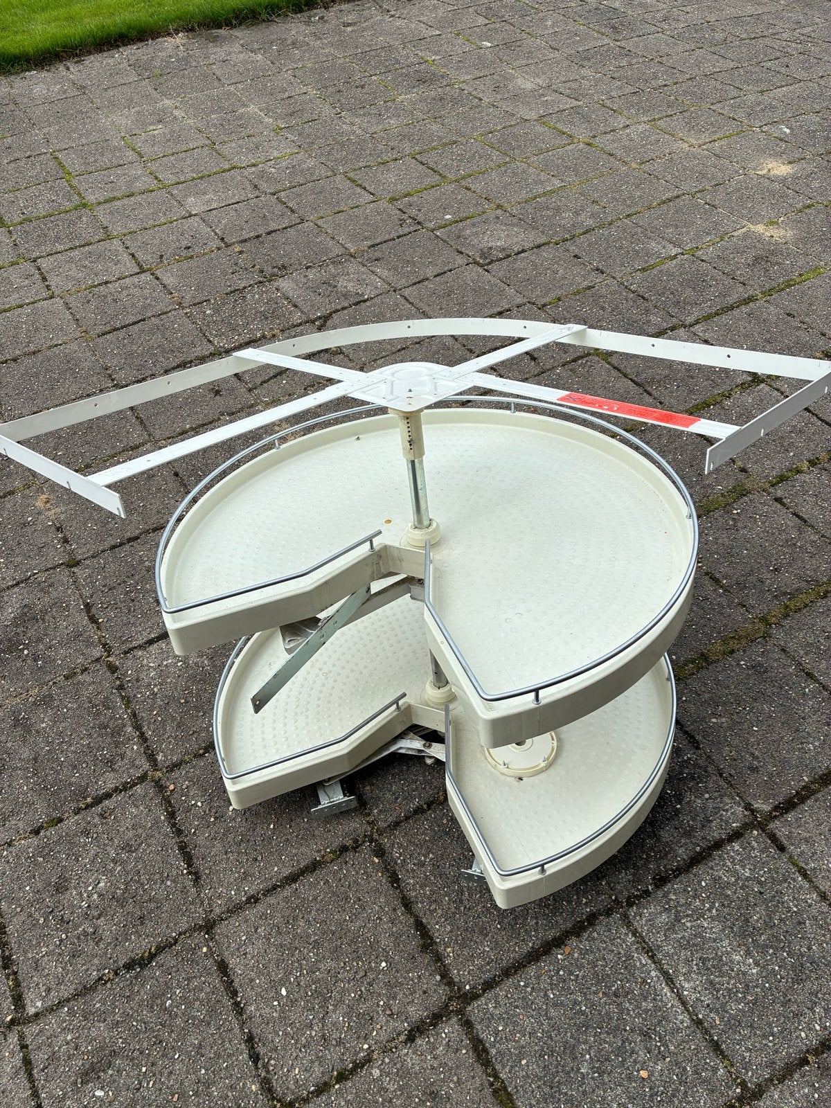 Draaiplateau hoekkast keuken, Ophalen, Metaal, Wit, Overige typen