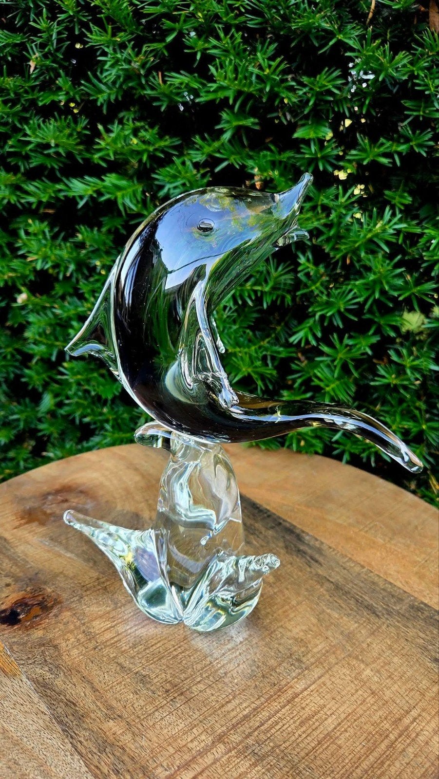 Prachtige Dolfijn Sculptuur van massief glas., Ophalen of Verzenden