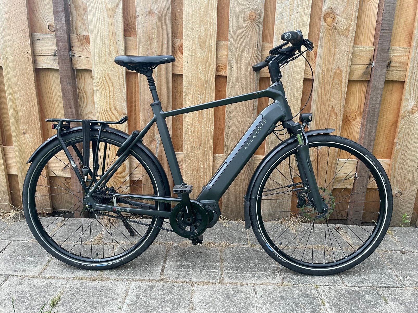 Kalkhoff Image 5.S Advance belt herenfiets ebike shimano, Gebruikt, 50 km per accu of meer, 55 tot 59 cm, Ophalen