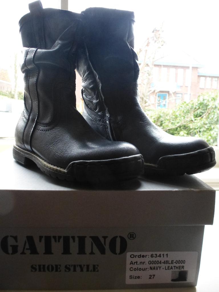 Laarsjes leder maat 27 Gattino ~ stoere boots NIEUW! leer, Meisje, Gattino, Nieuw, Ophalen of Verzenden