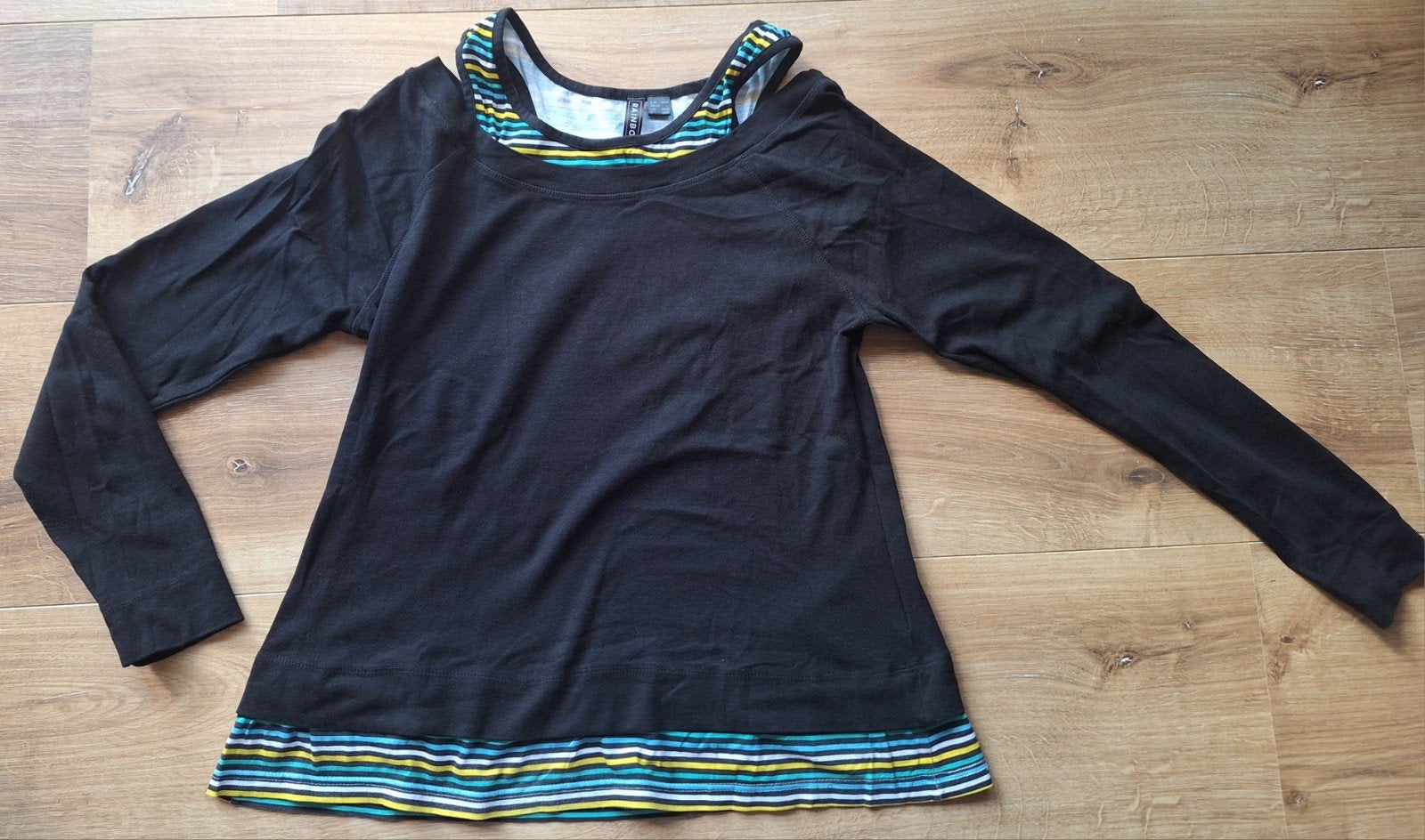 Zwart shirtje mt 44/46, Rainbow, Zwart, Maat 42/44 (L), Ophalen of Verzenden